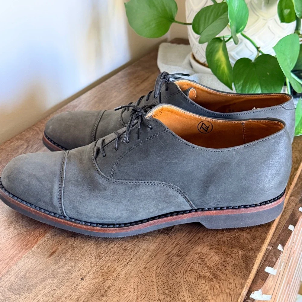 Cole Haan Country Edison Cap Toe Oxfords Mens 9.5D Grey Nubuck USA Made Heritage